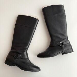 Lauren Ralph Lauren Sulita Equestrian Harness Black Leather Riding Boot 10